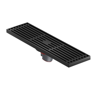 Grille de drain de douche linéaire moderne OEM 30x8 CM en laiton brossé et acier inoxydable, haute capacité de débit, pour salle de bain