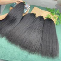 Cheveux Indiens Double Drawn, Équitablement Approvisionnés, Grade 12A, Non Traités, Vierge Brut, Lisses Crépus, en Lots pour Utilisation à Long Terme