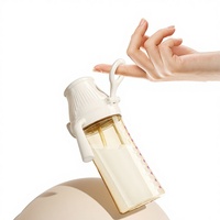 Bouteille de lait pour bébé en PPSU sans BPA, avec paille, motif animal de dessin animé, matériau en silicone, pour bébé de 0 à 12 mois