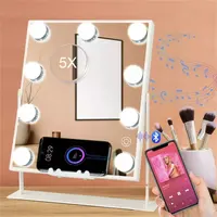Hot Sale Touchscreen Lichter Kosmetik spiegel Hollywood Makeup Style Silber Miroir Intelligente Schmink tisch Spiegel mit Glühbirnen