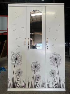 Vente en gros populaire armoire de chambre de filles avec miroir armoire en métal à 3 portes armoire à vêtements en acier lemari pakaian - Product Image 3