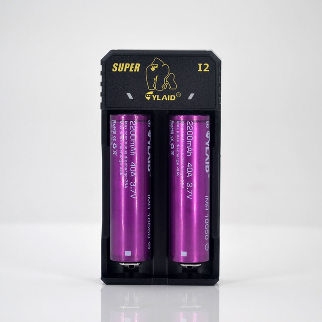 CYLAID 18650 21700 Li-ion Battery Charger (Dual Bay) Electric 5V/2A CE RoHS Certified