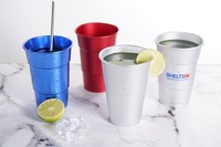 Gobelet à café de jus d'eau recyclé jetable avec logo personnalisé d'usine tasses à couleur changeante en aluminium de fête métallique par sublimation