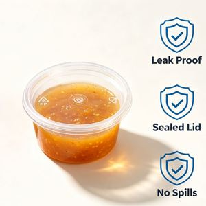 Contenedor de Condimentos Desechable Antiderrames, Vaso de Plástico Transparente para Salsas para Llevar - Product Image 3