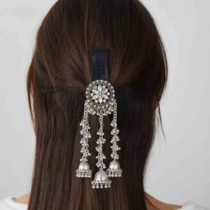 Broche artisanale populaire transfrontalière, style indien rétro à la mode, ethnique, avec pompon exagéré, fleur en cristal coloré, <span class=keywords><strong>pince</strong></span> à cheveux - Product Image 1