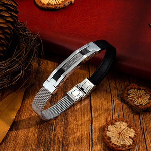 Conception personnalisée de bonne qualité bijoux fins fil d'acier inoxydable maille <span class=keywords><strong>Bracelet</strong></span> en <span class=keywords><strong>cuir</strong></span> pour hommes - Product Image 3