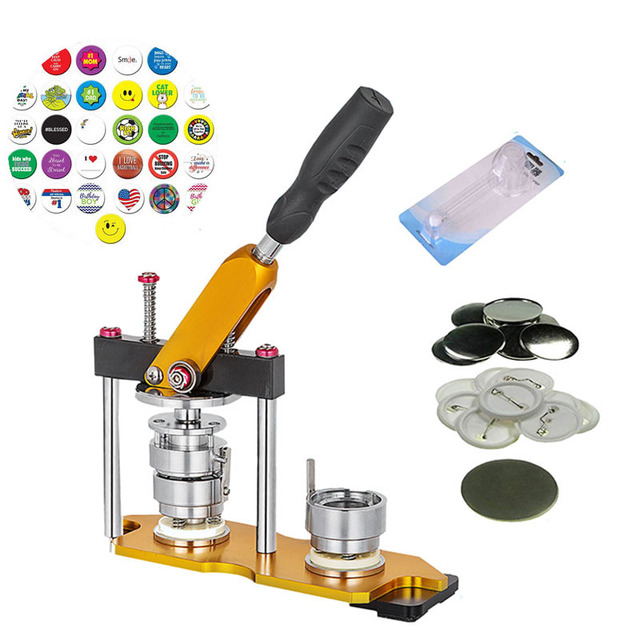35mm 55mm Plastic Badge Making Machine Automatic Square Pin Badge Making Machine