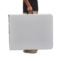Table pliante en plastique rectangulaire pour cour, mariages et banquets en plein air, empilable, pliable, 6 pieds/8 pieds