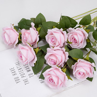 Valentinstag Muttertag Weihnachten 7cm Einzelstiel Samt Rote Rose Künstliche Blumen Handgefertigt Hochzeitsdekoration Romantisch