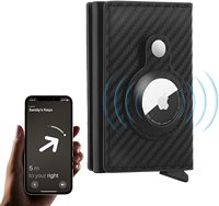 Wholesale Rfid Airtag Wallet Air tag Card Holder Slim Men Carbon Anti-theft Apple Air tag Wallet