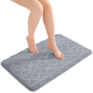 Ensemble de tapis de bain modernes en polyester, fabriqués à la machine, antidérapants, absorbants, à poils ras, pour usage domestique - Product Image 1
