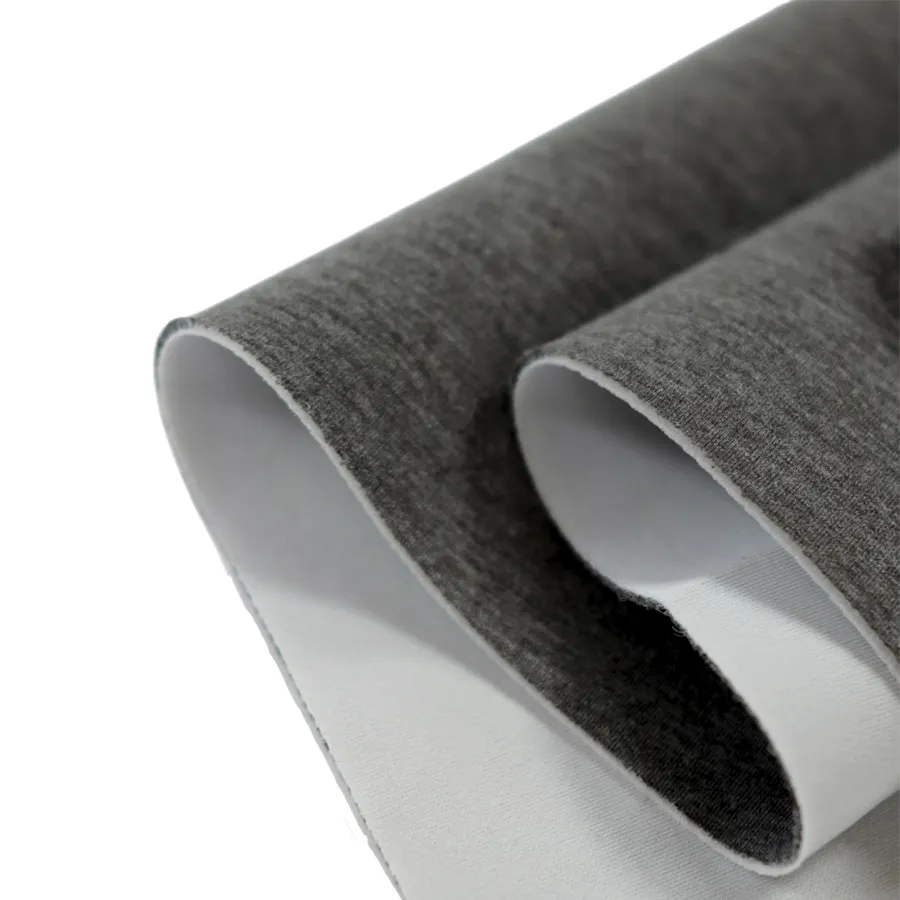 Bán buôn tùy chỉnh thoáng khí đôi phải đối mặt với 95% polyester 5% spandex dệt kim màu xám đậm không khí lớp Interlock Scuba vải