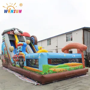 Giant Colorful Farm Theme Inflatable Dry Slide Inflatable Farm Jumping Castle Inflatable Bounce Slide