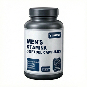 Gélules d'huile de poisson oméga-3 Stamina pour hommes 1000mg 60 unités – Soutien à l'endurance physique, complément alimentaire quotidien pour les sportifs masculins - Product Image 1