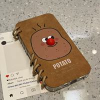Coque de téléphone portable créative en TPU et PU pour iPhone 17 16 Pro Max, motif pomme de terre et patate douce, compatible
