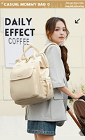 Sac à dos de luxe portable multifonctionnel pour femme, grande capacité, séparation sec/humide, fermeture éclair étanche, adapté aux bébés, tendance