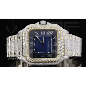 Mang nhãn hiệu moissanite kim cương Iced out xem thép không gỉ kim cương Tester vượt qua moissanite xem cho unisex tại nhà máy giá