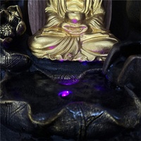 Décoration de Table intérieure, fontaine d'eau, bouddha, Fengshui, résine, décoration de la maison, bouddhisme avec lumière Led, décoration mélodieuse