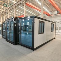 Casa Contenedor Plegable de 20 pies, Oficina Móvil Modular, Casas Prefabricadas Personalizadas de 2 Dormitorios, Casa Contenedor Expandible de 37 m² Personalizada