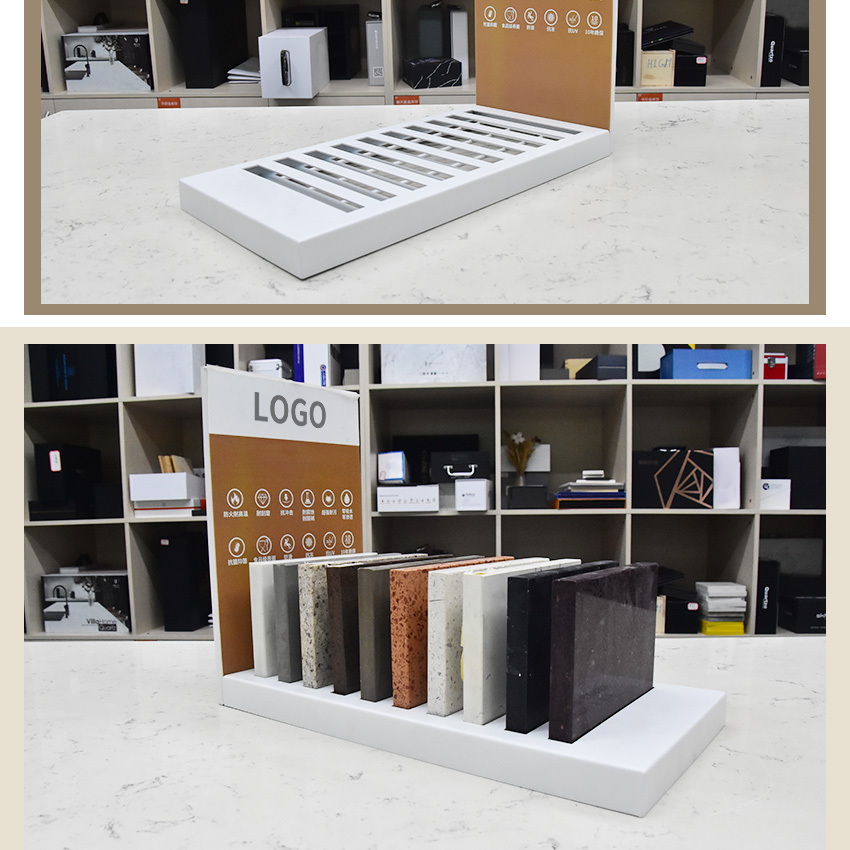 Custom Metal Countertop Showing Mosaic Marble Granite Ceramics Tile Sample Displays Tabletop Stand Quartz Stone Table Rack