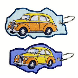 Porte-<span class=keywords><strong>clés</strong></span> personnalisés brodés avec logo durable, porte-<span class=keywords><strong>clés</strong></span> en tissu <span class=keywords><strong>pas</strong></span> chers, patchs brodés vierges, patchs de forme personnalisée - Product Image 4