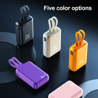 Batterie externe haute capacité 40000 mAh avec tissu tricoté, charge rapide PD 22,5 W, double câble, affichage LED, pour extérieur