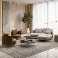 Ensemble de canapés carrés modernes en tissu YUANCHANG avec pieds en acier inoxydable, 2 places, pour appartement