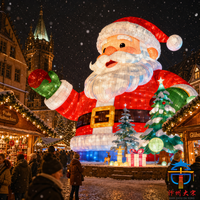 Lanterne de Noël en soie artisanale, décoration festive extérieure, grand modèle lumineux à LED pour spectacle de lumière
