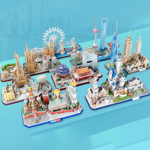 Rompecabezas 3D DIY para niños, modelo en miniatura de regalo, edificios famosos, Londres, París, Nueva York, Moscú, caja ensamblada, modelo de papel para regalo - Product Image 2