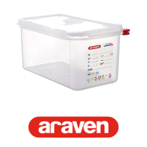 Bac alimentaire en polypropylène GN 1/3 32,5 × 17,5 × 15 h cm, avec couvercle, -40/+95 ° C Araven - Product Image 4