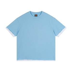 Camiseta Y2K con Ribete en Contraste, Cuello Redondo, Algodón, Unisex, Personalizada, Vintage, Impresión DTG, Magliette Personalizzate - Product Image 3