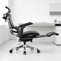 Chaise de bureau de conférence ergonomique en maille moderne avec base en acier, accoudoirs réglables et fonction pivotante