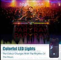 Tables de cabine de DJ sans fil rechargeables à batterie colorée pour discothèque Table de façade de DJ en métal lumineuse LED