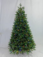 Prix direct usine, OEM personnalisé, arbre de Noël artificiel réaliste et dense, pré-éclairé, LED multicolores, décoration de festival