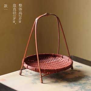 <b>Bamboo</b> hanging <b>basket</b> for tea ceremony storage, handmade detachable <b>bamboo</b> <b>basket</b>, fruit plate, tea snack <b>basket</b>, dried fruit - Product Image 2