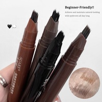 Crayon à sourcils liquide multi-fourches naturel pas cher, imperméable, résistant à la transpiration, durable, cosmétiques en gros
