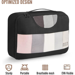 Custom Logo Travel <b>Suitcase</b> <b>Storage</b> Bag 9pcs Compression Organizers Packing Cubes Set Travel Luggage Organizer <b>Storage</b> Bags - Product Image 4