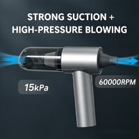 Souffleur d'air portatif 60000 tr/min, rechargeable, mini, haute vitesse, faible bruit, pour l'intérieur de la voiture, le canapé, l'élimination des poils d'animaux