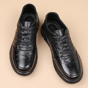 รองเท้าโลฟเฟอร์แบบสวมสำหรับผู้ชายรุ่นใหม่ ดีไซน์ลายหนังนกกระจอกเทศ น้ำหนักเบา วัสดุ PU เหมาะสำหรับใส่ทำงานและโอกาสทางการ - Product Image 6