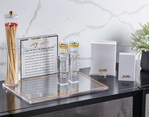 Individuell gestaltete quadratische Münzsammlung Geschenk Gold Klassisch Acryl Lucite Tzedakah-Box Spendenbox für Judaica - Product Image 5