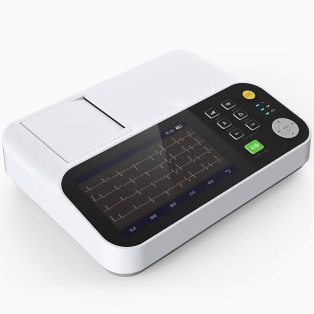 Portable 6 Channel 7 Inch Touch Screen Recorder Holter ECG Device