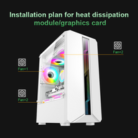 Boîtier PC Micro ATX en kit plat avec panneau latéral en acrylique, support de bloc d'alimentation ATX à montage inférieur, châssis de jeu avec panneau frontal USB 3.0