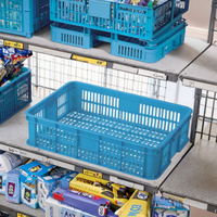 Caisses et paniers ventilés en plastique HDPE massif pour aliments et légumes, avec couleur personnalisée, vente en gros