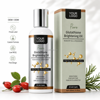 200ml Minyak Tubuh Pencerah Glutathione Minyak Wajah Melembapkan OEM Label Pribadi Perawatan Kulit