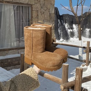 Botas de Nieve de Mujer de Diseño Casual para Invierno, Cálidas, de Felpa Artificial, con Plataforma para Aumentar la Altura, Suela Gruesa e Impermeables, al por Mayor - Product Image 2