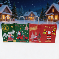 Sac fourre-tout en papier kraft vert recyclable 120 g/m² avec poignée personnalisable pour cadeaux de fêtes et vente au détail en café