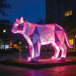 Lampada Scultura LED da Esterno Geometrica a Forma di <span class=keywords><strong>Pantera</strong></span> (Acciaio Inossidabile + Acrilico Satinato) Impermeabile IP65 2700-6500K con Telecomando - Product Image 2