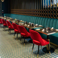 Meubles de restaurant de luxe sur mesure, banquettes et bar au design moderne, table et chaises de salle à manger VIP pour café et bar