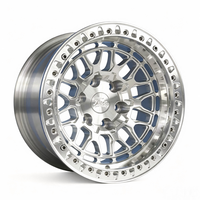 Jantes tout-terrain forgées sur mesure 6061-T6 6x5.5, finition polie, jantes en alliage simulées Beadlock, finition argentée, 26 28 pouces pour Hilux Pickup