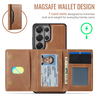 Étui de luxe pour Samsung S26 Ultra, en cuir, magnétique, détachable, 2 en 1, porte-cartes RFID, coque de téléphone pour Samsung Galaxy S26